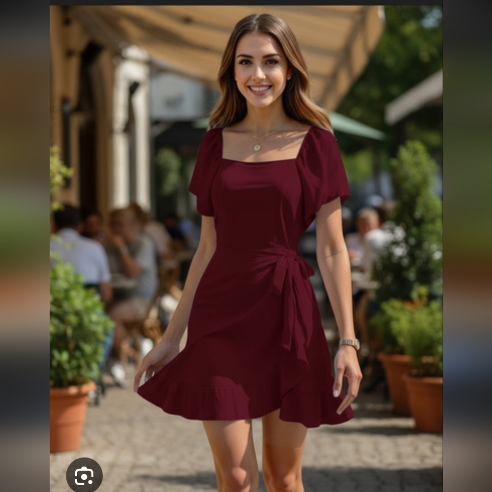 Chic Burgundy Mini Dress